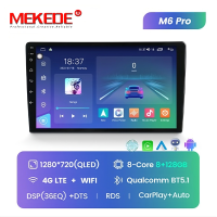 Магнитола универсальная без рамки (экран 10") - Mekede M6 Pro - Qled 1280*720, Android 12, ТОП процессор, 8/128, CarPlay, 4G/LTE-SIM