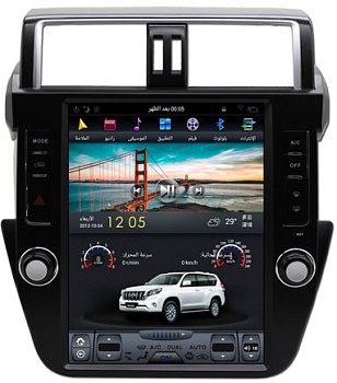 Штатная магнитола для Toyota Prado 150 2014-2017 - Carmedia ZF-1215-DSP ("Тесла-Стиль") на Android 9.0, 6-ТУРБО ядер, 4ГБ-64ГБ и встроенным DSP