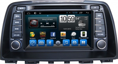 Штатная магнитола для Mazda 6 2012-2014 - Carmedia KR-8074-S9 на Android 8.1, 8-ЯДЕР, 4ГБ-64ГБ, встроенным 4G модемом и DSP