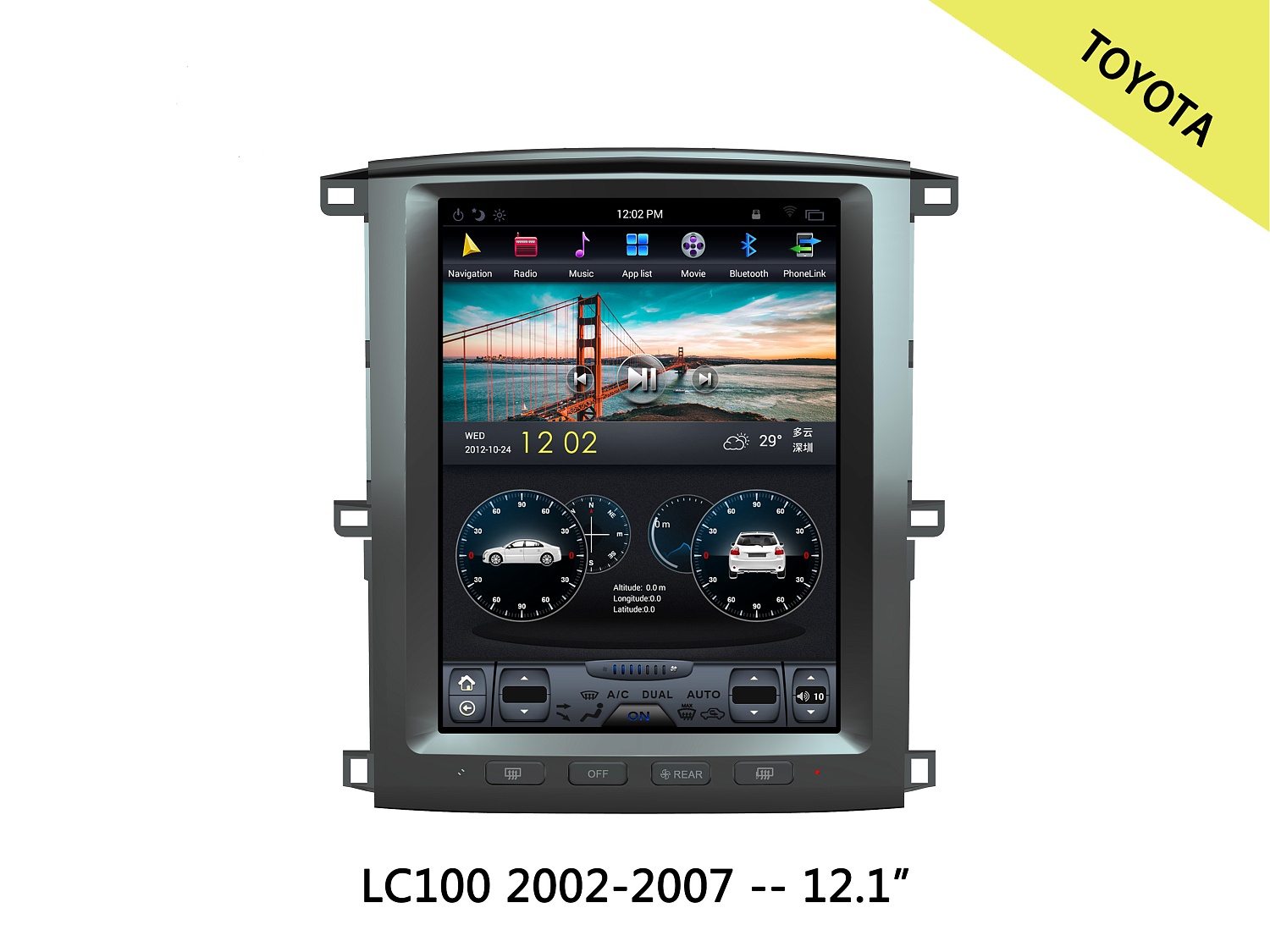 Штатная магнитола для Toyota Land Cruiser 100 2000-2007 - Carmedia ZF-1301-DSP ("Тесла-Стиль") на Android 9.0, 6-ТУРБО ядер, 4ГБ-64ГБ и встроенным DSP