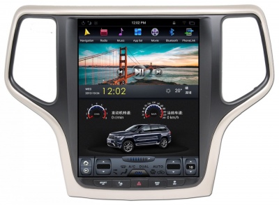 Штатная магнитола для Jeep Grand Cherokee 2013+ - Carmedia ZF-1217G-DSP ("Тесла-Стиль") на Android 9.0, 6-ТУРБО ядер, 4ГБ-64ГБ и встроенным DSP