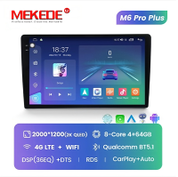 Магнитола универсальная без рамки (экран 10,3") - Mekede M6 Pro Plus - Qled 2K, Android 12, ТОП процессор, 4/64, CarPlay, 4G/LTE-SIM