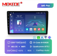 Магнитола Mekede M6 Pro универсальная без рамки (экран 10") - Qled 1280*720, Android 12, ТОП процессор, 4/64, CarPlay, 4G/LTE-SIM