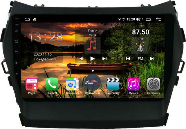 Штатная магнитола для Hyundai Santa Fe 3 2012+ - Farcar XH209R на Android 10, 6ГБ ОПЕРАТИВНОЙ -128ГБ ВСТРОЕННОЙ, встроен 4G модем и DSP