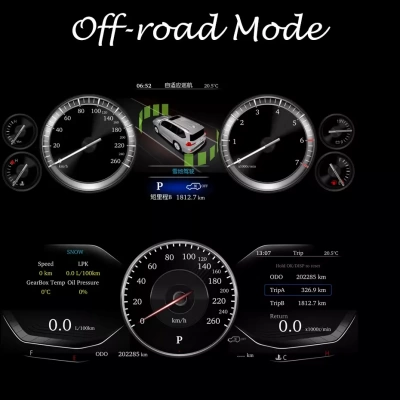 Электронная панель приборов Toyota Land Cruiser Prado 150 2017-2022 - Carmedia NH-LCD-T04 с сенсорным LCD / ЖК 12.3" экраном QLED