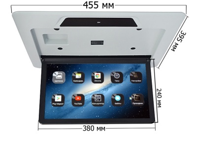 ПОТОЛОЧНЫЙ СМАРТ ТВ 15,6" С ЭЛЕКТРОПРИВОДОМ ERGO ER15AFL-AUTO ДЛЯ TOYOTA ALPHARD (1920X1080, ANDROID) СЕРЫЙ