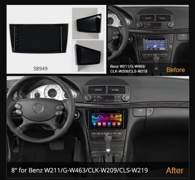 Штатная магнитола для Mercedes-Benz E W211 2002-2009 - Carmedia OL-8949-S9 на Android 10, 8-ЯДЕР, 4ГБ-64ГБ, встроенным 4G модемом и DSP