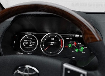 Электронная панель приборов Toyota Land Cruiser Prado 150 2017-2022 - Carmedia NH-LCD-T04 с сенсорным LCD / ЖК 12.3" экраном QLED