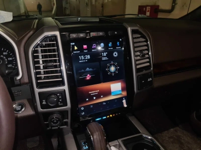 Магнитола android для Ford F-150 2015-2020 (кондиционер) - Carmedia ZF-1306M-Q6 вертикальный экран в стиле "Тесла" на Android 11, 8Гб+128Гб, CarPlay, 4G SIM-слот