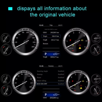 Электронная панель приборов Toyota Land Cruiser Prado 150 2017-2022 - Carmedia NH-LCD-T04 с сенсорным LCD / ЖК 12.3" экраном QLED