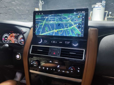 Монитор андроид для Infiniti QX80 / QX56 2010-2024, Nissan Patrol Y62 (поддержка усилителя Bose, штатного 360 и мониторов) - Carmedia ZH-N1401 монитор 14", Android 12, 8/128Гб, CarPlay, 4 SIM-слот, беспроводная зарядка