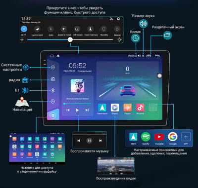 Штатная магнитола Mekede M6 Pro Plus для Mercedes-Benz A/B-CLASS, VITO,VIANO,CRAFTER,SPRINTER - Qled 2K, Android 12, ТОП процессор, 4/64, CarPlay, 4G/LTE-SIM