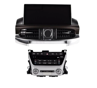 Магнитола c панелью климата и рестайлинг 2016+ панелями для Toyota Land Cruiser 200 2008-2015 - Carmedia DAFT-2769TS монитор 12.3" в стиле "Лексус", Android 10, 6Гб+128Гб, CarPlay, 4G SIM-слот