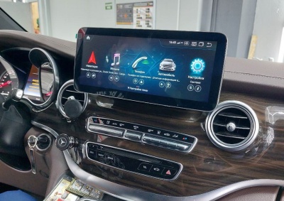Монитор android для Mercedes-Benz A/B/C/CLA/CLS/G/GLA/GLC/V260/X-Класс 2014-2019 NTG 5.0/5.1 - Farcar MB1006 монитор 12.3", Android 13, 8Гб+128Гб, CarPlay, SIM-слот