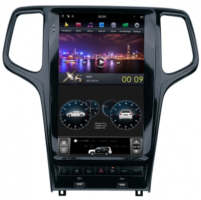 Штатная магнитола для Jeep Grand Cherokee 2010-2013 - Carmedia ZF-1827B-DSP ("Тесла-Стиль") на Android 9.0, 6-ТУРБО ядер, 4ГБ-64ГБ и встроенным DSP