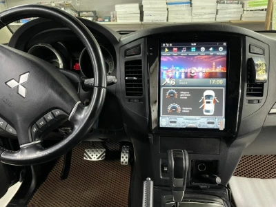Магнитола андроид для Mitsubishi Pajero 4 2006-2023 - Carmedia ZF-1302-GE экран в стиле "Тесла" на Android 13, 8Гб+128Гб, CarPlay, 4G SIM-слот