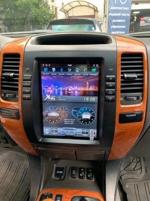 Магнитола андроид для Toyota Land Cruiser Prado 120 и Lexus GX470 (климат на штатном экране) - Carmedia ZF-1116H-GE экран в стиле "Тесла" на Android 13, 8Гб+128Гб, CarPlay, 4G SIM-слот
