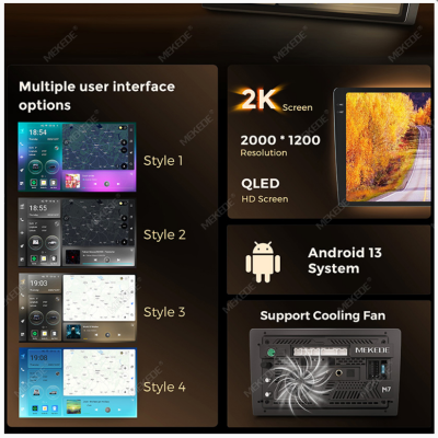 Магнитола универсальная без рамки (экран 10,3/9.5") - Mekede M7 Plus - Qled 2K, Android 13, ТОП процессор 7870, 12/256, CarPlay, 4G/LTE-SIM